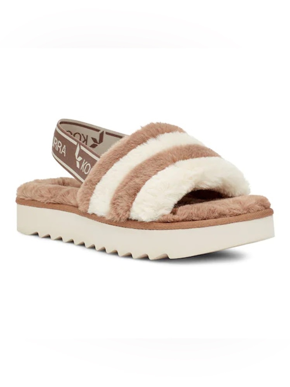 ✨ Koolaburra by UGG Fuzz'n Platform Sandals - Coffee Brown/White - Size 8 - NIB